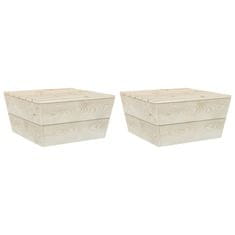 Vidaxl Vrtne mize 2 kosa 60x60x30 cm impregnirana smrekovina