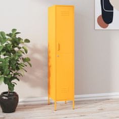 Vidaxl Omara s ključavnico gorčično rumena 35x46x180 cm jeklo
