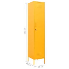 Vidaxl Omara s ključavnico gorčično rumena 35x46x180 cm jeklo