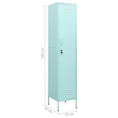 Vidaxl Omara s ključavnico mint zelena 35x46x180 cm jeklo