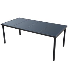 Greatstore Zunanja jedilna garnitura 9-delna jeklo črna