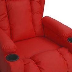 shumee Zložljivi električni masažni stol rdeče umetno usnje