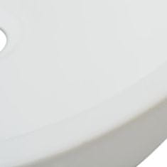 Greatstore Umivalnik Okrogel Keramičen Bele Barve 42x12 cm