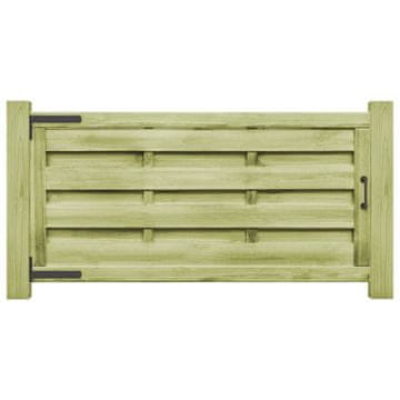 Vidaxl Vrtna vrata 2 kosa impregnirana borovina 150x75 cm zelena