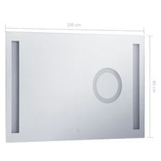 shumee Kopalniško LED stensko ogledalo s senzorjem na dotik 100x60 cm