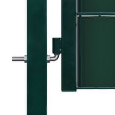 Vidaxl Vrata za ograjo PVC in jeklo 100x101 cm zelena