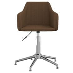 Vidaxl Obračalni pisarniški stol, temno rjave barve, oblazinjen s tkanino