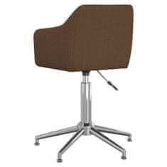 Vidaxl Obračalni pisarniški stol, temno rjave barve, oblazinjen s tkanino