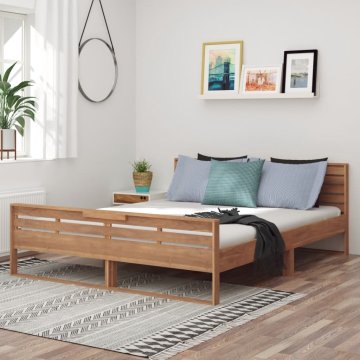 Vidaxl Posteljni okvir iz trdne tikovine 160x200 cm