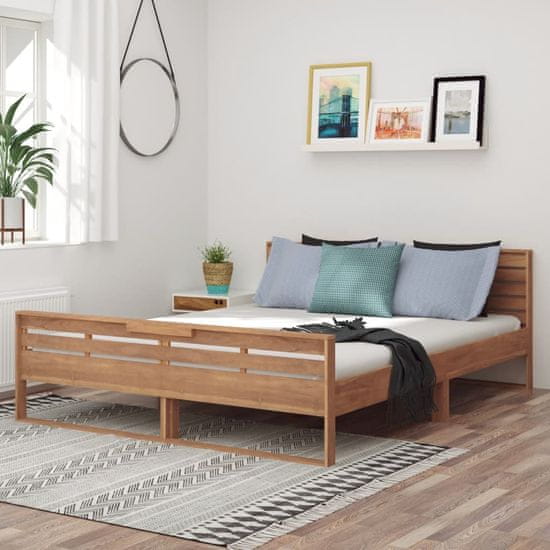 Vidaxl Posteljni okvir iz trdne tikovine 160x200 cm