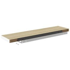 Vidaxl Stenske police 4 kosi barva hrasta in bele 120x23,5x3,8 cm MDF