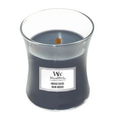 Woodwick ovalna vaza sveča, Modra semiša, 85 g