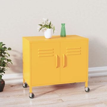 Vidaxl vidaXL Omarica gorčično rumena 60x35x56 cm jeklo