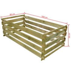 Vidaxl Lesen kompostnik impregnirana borovina 160x80x58 cm