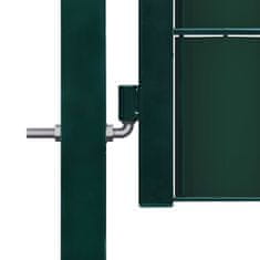 Vidaxl Vrata za ograjo PVC in jeklo 100x124 cm zelena