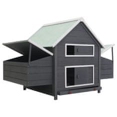 Vidaxl Kokošnjak siv 157x97x110 cm iz lesa