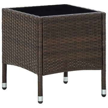 Vidaxl Vrtna miza rjava 40x40x45 cm poli ratan