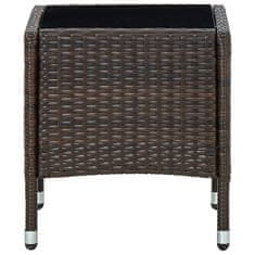 Vidaxl Vrtna miza rjava 40x40x45 cm poli ratan