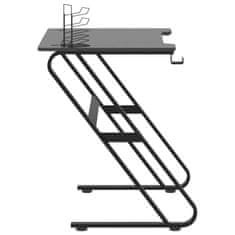 shumee Gaming miza z nogami ZZ-oblike črna 90x60x75 cm