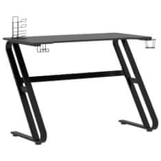 shumee Gaming miza z nogami ZZ-oblike črna 110x60x75 cm