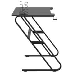 shumee Gaming miza z nogami ZZ-oblike črna 110x60x75 cm