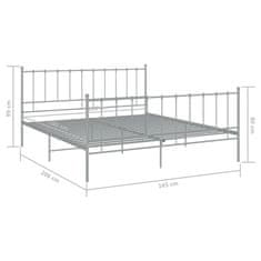 Vidaxl Posteljni okvir siv kovinski 160x200 cm