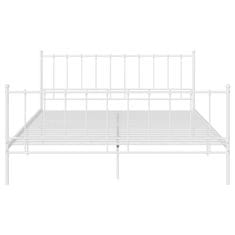 Vidaxl Posteljni okvir bel kovinski 200x200 cm