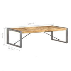 Vidaxl Klubska mizica 140x70x40 cm robusten mangov les