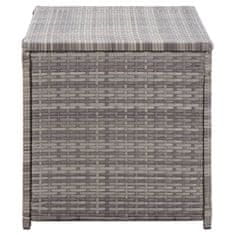 Vidaxl Vrtna škatla za shranjevanje poli ratan 100x50x50 cm siva