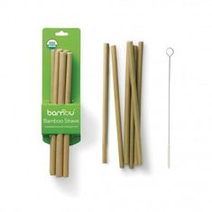 BamBu Bambusove bambusove slamice - komplet 6 kosov vklj. zobna ščetka