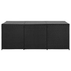 Vidaxl Vrtna škatla za shranjevanje poli ratan 180x90x75 cm črna