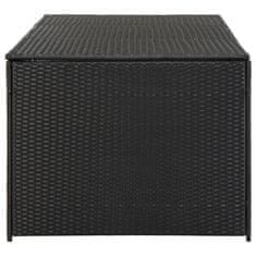 Vidaxl Vrtna škatla za shranjevanje poli ratan 180x90x75 cm črna