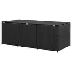 Vidaxl Vrtna škatla za shranjevanje poli ratan 180x90x75 cm črna