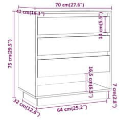 Vidaxl Komoda betonsko siva 70x41x75 cm iverna plošča