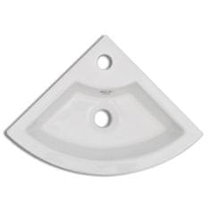 Vidaxl Umivalnik z odprtino za odtekanje 45x32x12,5 cm bel