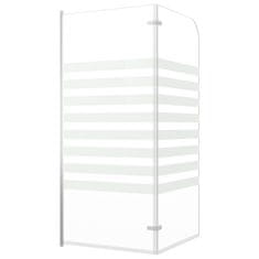 Vidaxl Tuš stena za kopalno kad 120x140 cm kaljeno steklo črtasta
