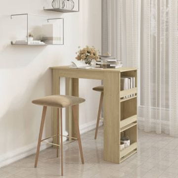Vidaxl vidaXL Barska miza s policami, hrast sonoma, 102x50x103,5 cm