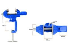 Verkgroup Večnamenski vrtljivi litoželezni primež 50 mm