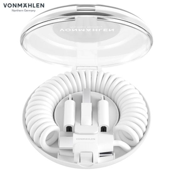 Vonmählen Vonmählen Allroundo C univerzalni 6v1 kabel za polnjenje, USB-C / USB-A / Micro-USB / Lightning, hitro polnjenje, 75 cm, bel