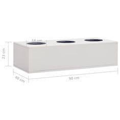 Vidaxl Pisarniško cvetlično korito svetlo sivo 90x40x23 cm jeklo