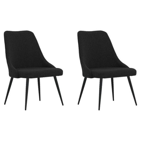 Greatstore Jedilni stoli 2 kosa črno blago