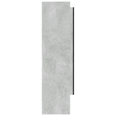 Greatstore Kopalniška omarica z ogledalom 80x15x60 cm MDF betonsko siva