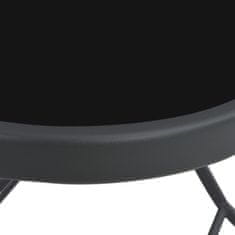 Vidaxl Zložljiva vrtna miza siva 100x75x72 cm steklo in jeklo