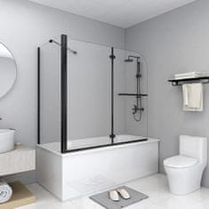 Vidaxl Tuš kabina harmonika prozorna ESG 120x68x130 cm črna