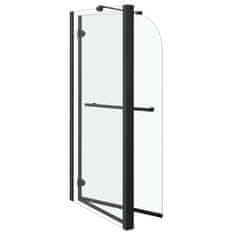 Vidaxl Tuš kabina harmonika prozorna ESG 120x68x130 cm črna