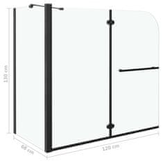 shumee Tuš kabina harmonika prozorna ESG 120x68x130 cm črna