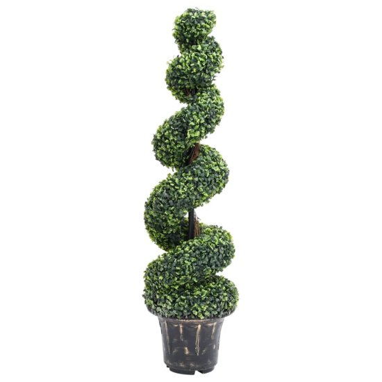 shumee Umetni pušpan spirala z loncem zelene barve 117 cm