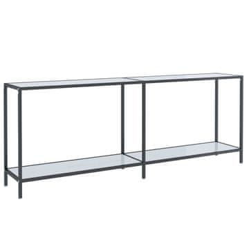 Vidaxl Konzolna mizica bela 200x35x75,5 cm kaljeno steklo