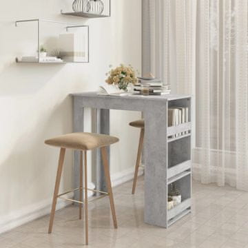 Vidaxl vidaXL Barska miza s shrambo, betonsko siva 102x50x103,5 cm