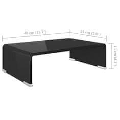 Greatstore Stojalo za TV/Računalniški Zaslon Črno Steklo 40x25x11 cm